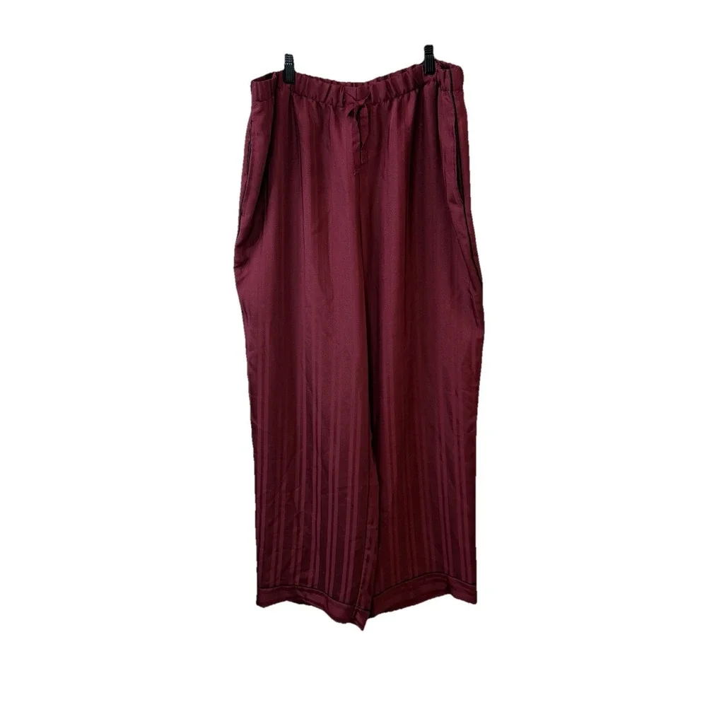 Victoria's Secret Long Sleeve Long Pants 2 Piece Pajamas Size‎ XL Burgundy Cute